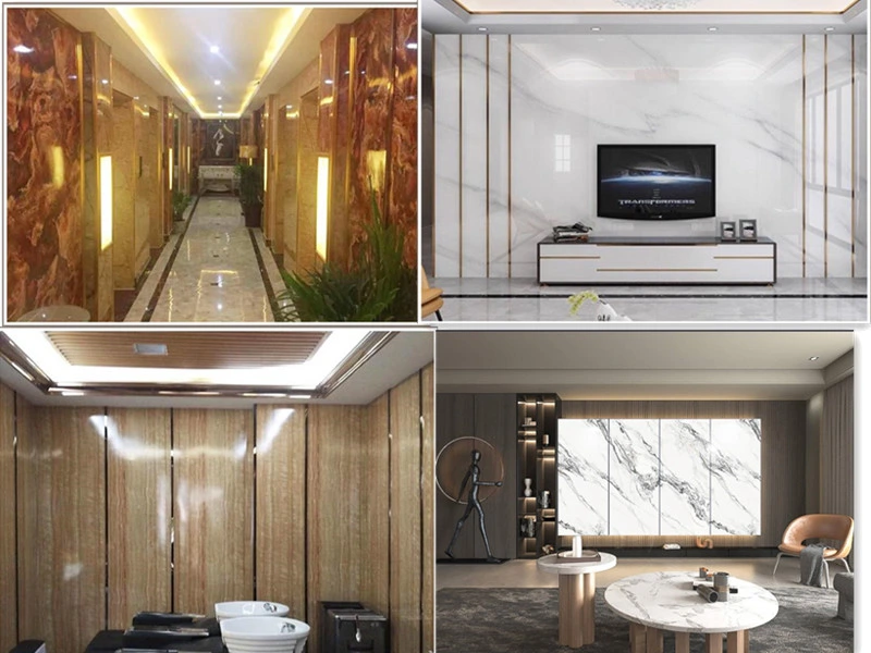 Panneaux muraux en PVC ignifuges Décorations pour panneaux muraux UV pour appartements haut de gamme 4