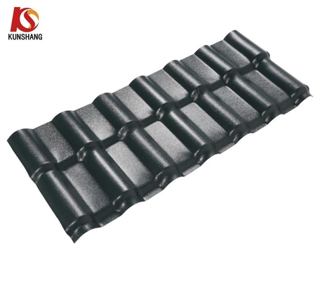 Panneau de bardeaux ondulés en plastique Poids léger ASA PVC Carreaux de toiture espagnol avec forme de bambou et longueur personnalisée