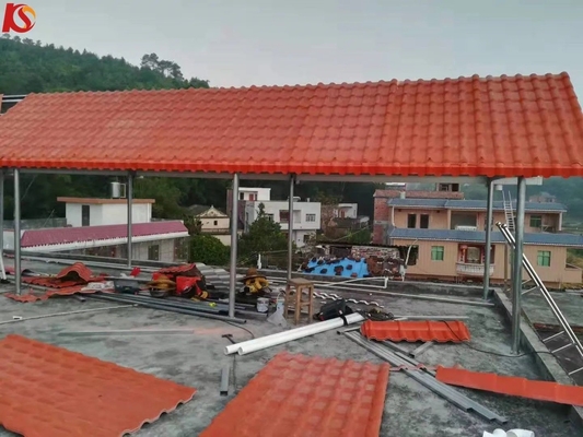 15 ans de couleur durable en résine synthétique ASA PVC carreaux de toit espagnol avec protection contre le feu B1