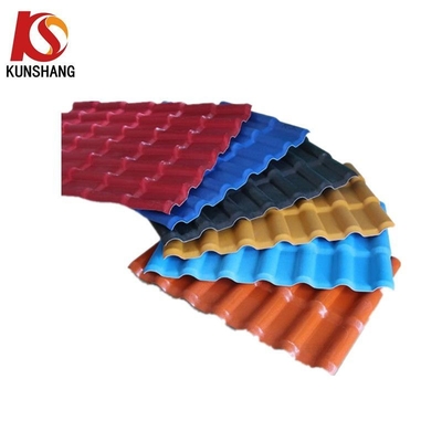 Carreaux de toiture espagnols en résine synthétique ondulée en PVC Tejas avec protection contre le feu B1 et forme de bambou