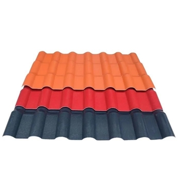 ASA Isolation acoustique de surface Matériau plastique largeur 1050 mm PVC Teja Carreaux de toiture en résine synthétique pour le marché romain et espagnol